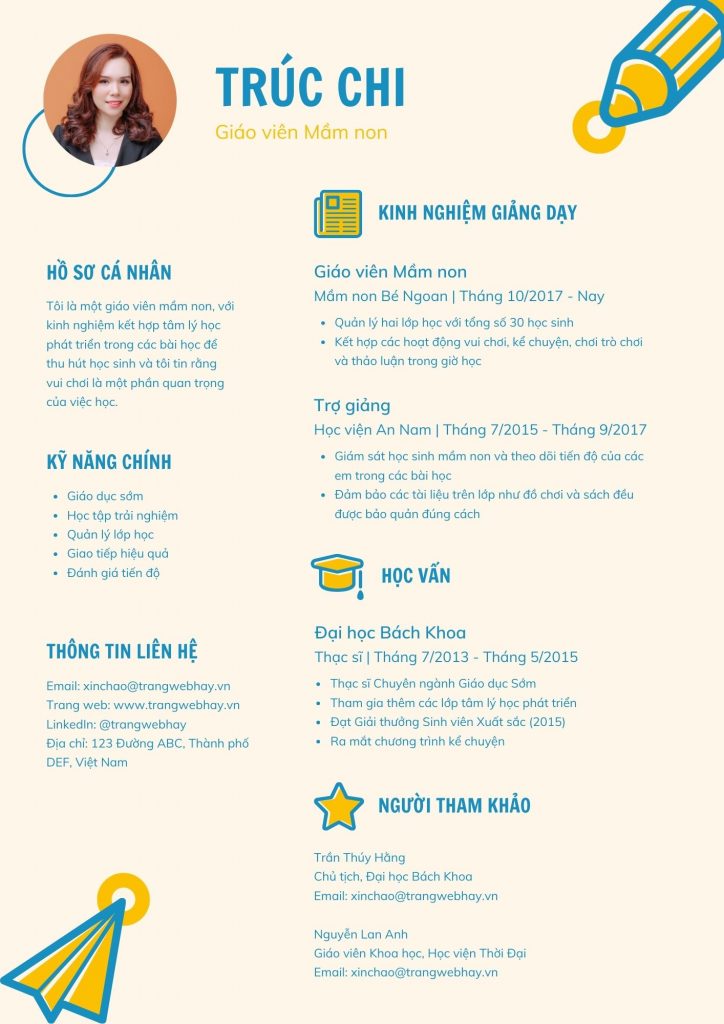 CV ngành giáo dục đào tạo