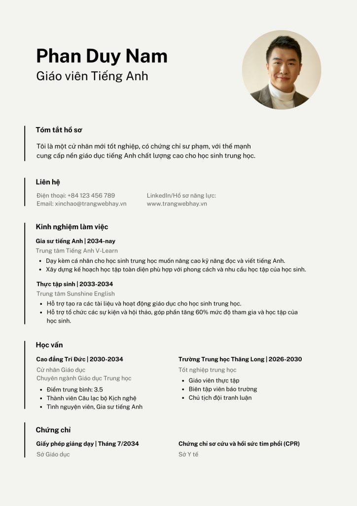 cv teaching assistant