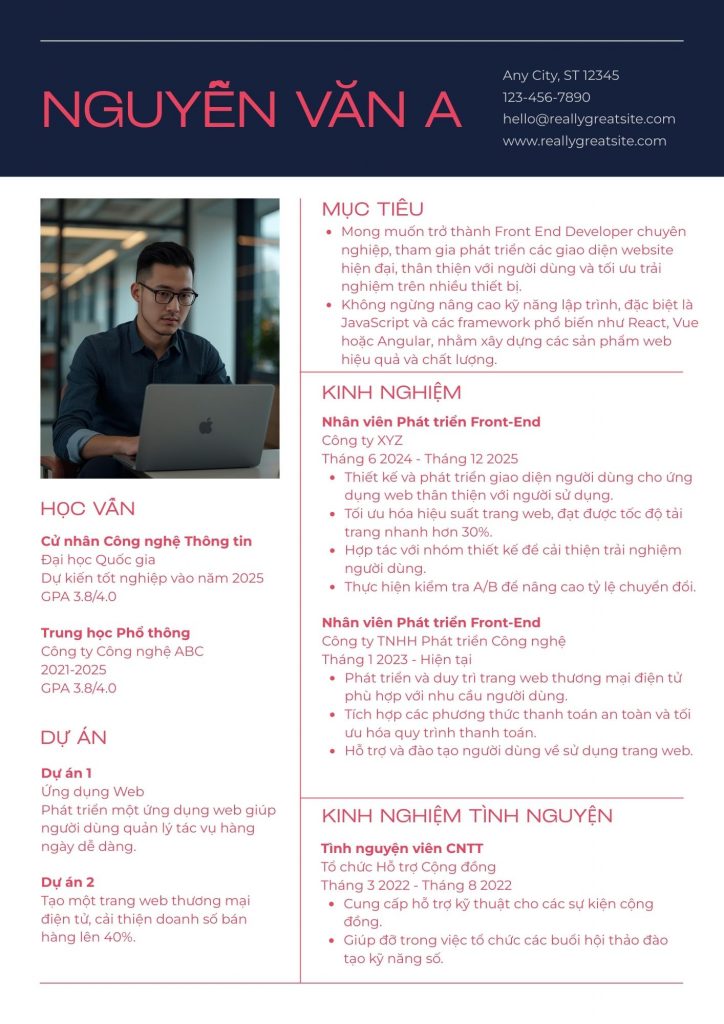 cv front end developer