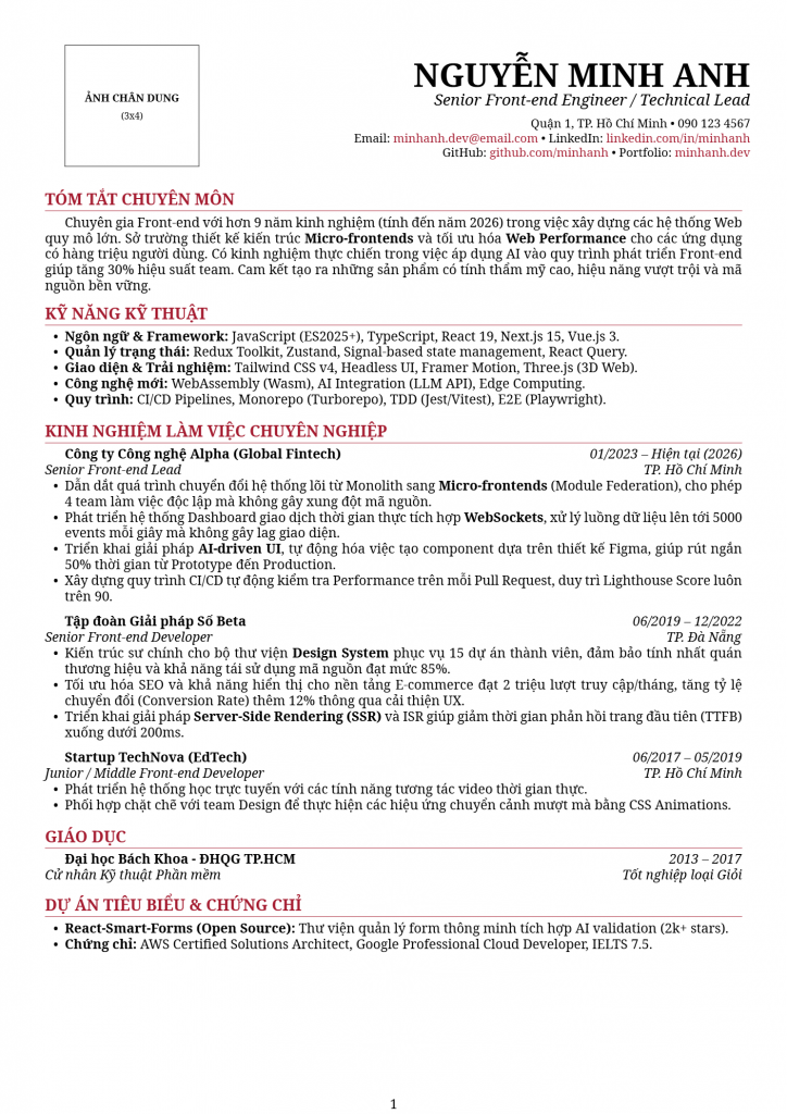 cv front end developer